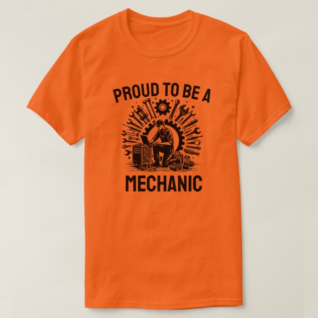 T-shirt Fier d'être un mécanicien (Design devant)