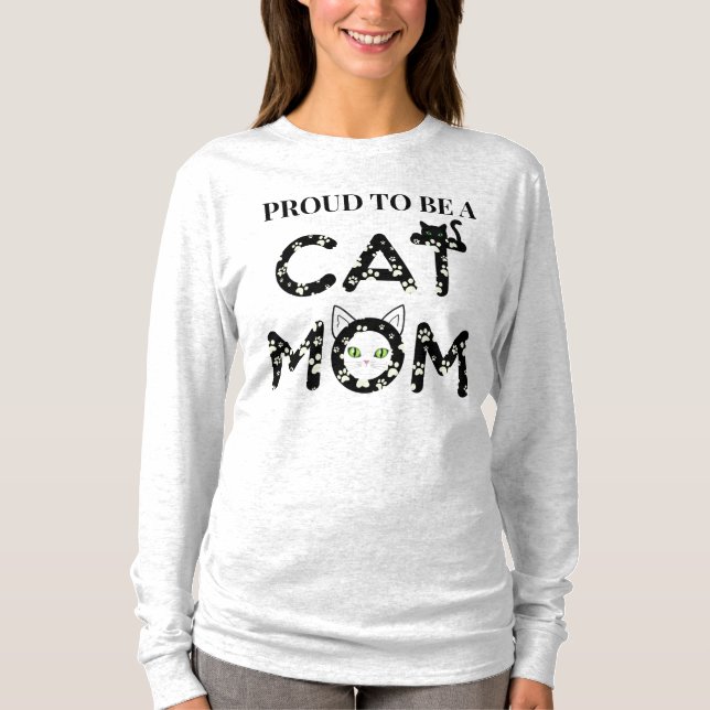 T-shirt Fier d'être une maman de chat (Devant)