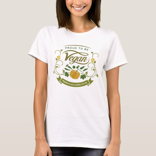 T-shirt Fier d'être Vegan (Devant)