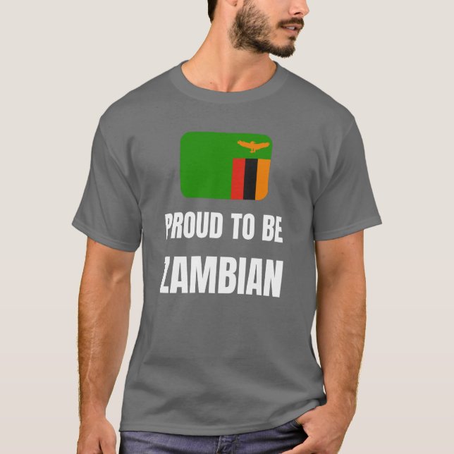 T-shirt Fier d'être Zambien (Devant)