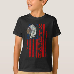 T-shirt Fier drapeau américain de la Fête des Indiens Vint
