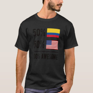 T-shirt Fier drapeau Colombien Américain Colombie Usa