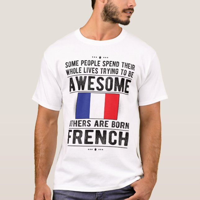 T-shirt Fier Drapeau Français France Patrimoine Racines Fr (Devant)