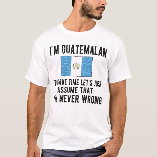 T-shirt Fier Drapeau Guatémaltèque Guatemala Racines Guate (Devant)