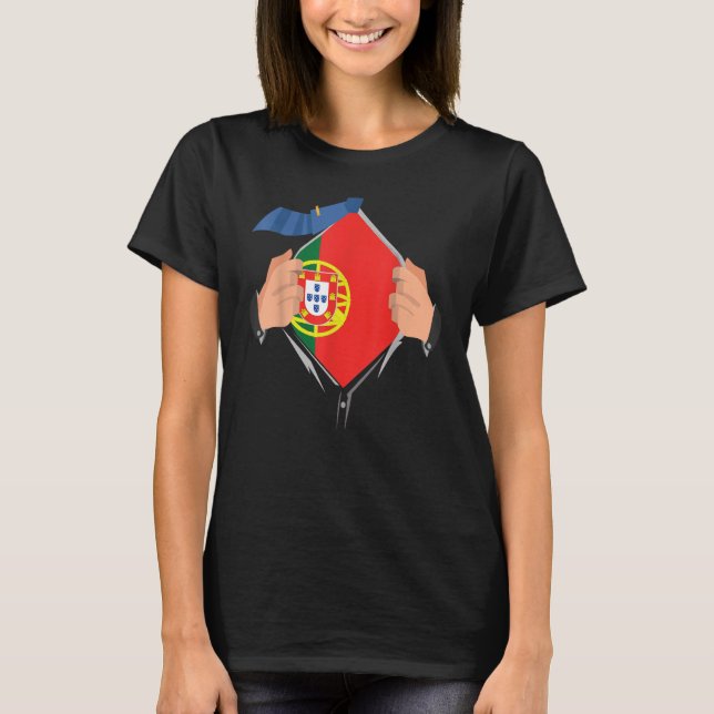 T-shirt Fier drapeau portugais Portugal (Devant)