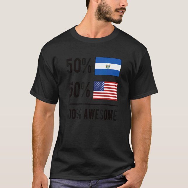 T-shirt Fier drapeau salvadorien américain El Salvador Usa (Devant)