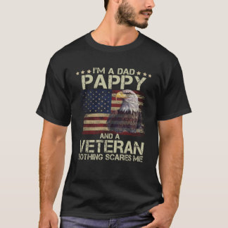 T-shirt Fier Eagl Je suis papa Pappy et vétéran drapeau am