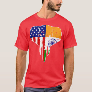 T-shirt Fier éléphant Drapeau indien d'Amérique