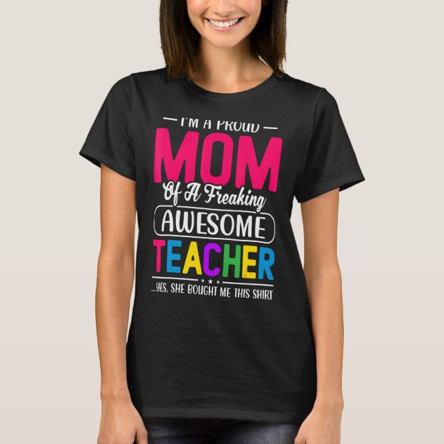 T-shirt Fier Enseignant Maman Meilleure Citation de l'ense (Devant)