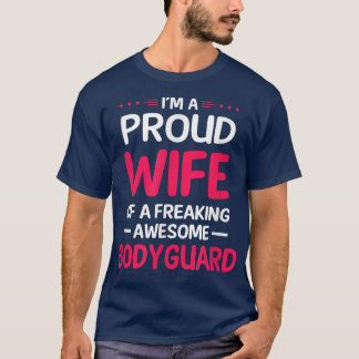T-shirt Fier Épouse De Freaking Awesome GARDE DU CORPS