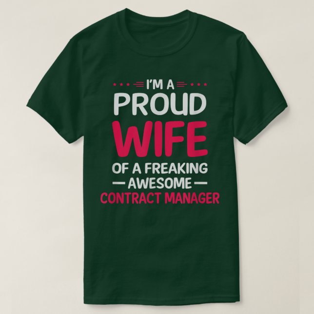 T-shirt Fier Épouse De Freaking Awesome GESTIONNAIRE DE CO (Design devant)