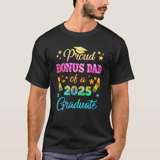 T-shirt Fier Étape Papa D'Une Classe De 2025 Diplômé Senio (Devant)