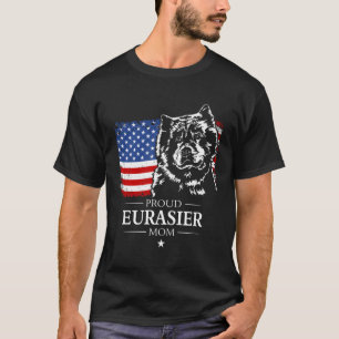 T-shirt Fier Eurasier Maman Drapeau Américain Patriotique 