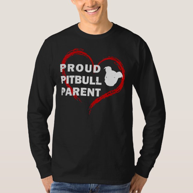 T-shirt Fier Fier Pitbull Parent Funny Pitbull Terrier (Devant)