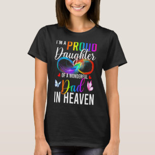 T-shirt Fier Fille D'Un Père Merveilleux Au Ciel
