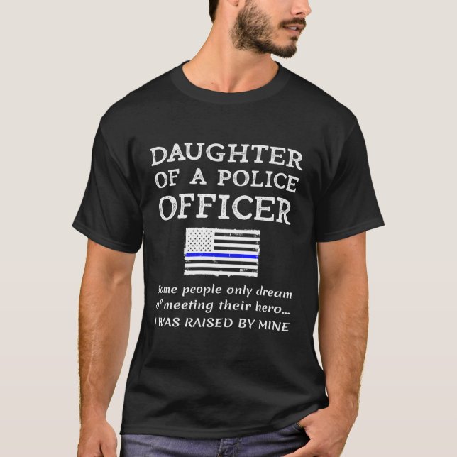 T-shirt Fier Fille D'Un Policier Police M (Devant)