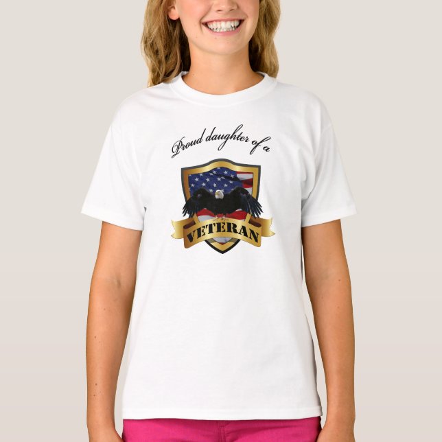 T-shirt Fier fille d'un vétéran (Devant)