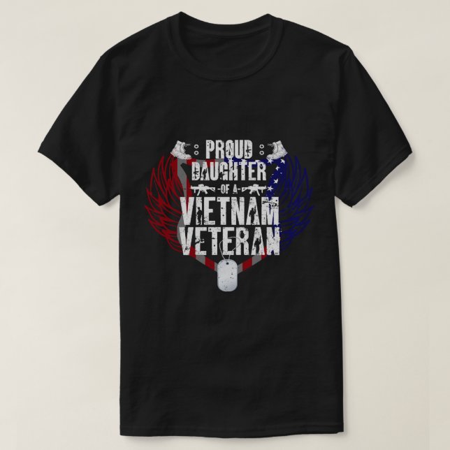 T-shirt Fier Fille D'Un Vétéran Du Vietnam 333 (Design devant)