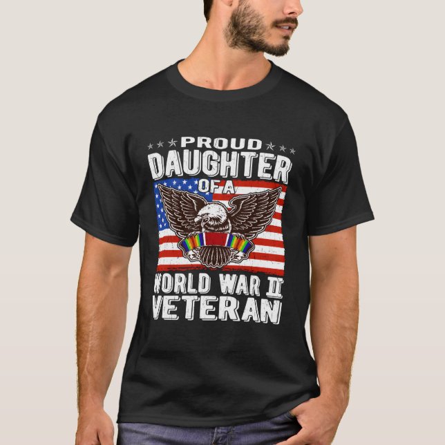 T-shirt Fier Fille D'Une Deuxième Guerre Mondiale Vétéran  (Devant)
