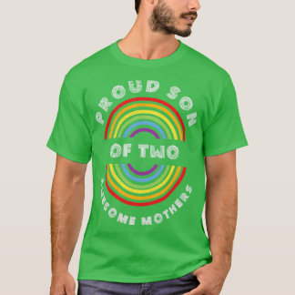 T-shirt Fier fils de deux mères géniales Pride LGBT LGBTQ