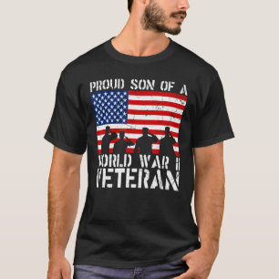 T-shirt Fier Fils D'Un Ancien Drapeau Américain De La Seco