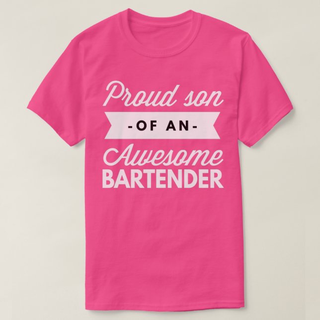T-shirt Fier fils d'un extraordinaire barman (Design devant)