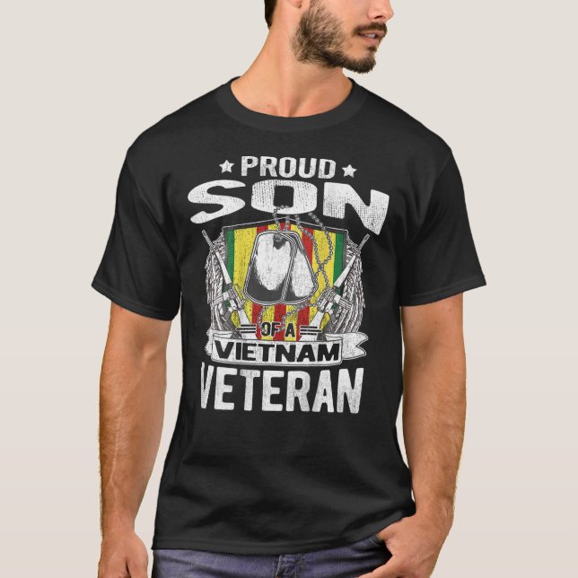 T-shirt  Fier Fils D'Un Vétéran Militaire Viêt Nam (Devant)