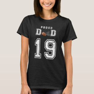 T-shirt Fier Football Personnalisé Papa Numéro 19 Personna