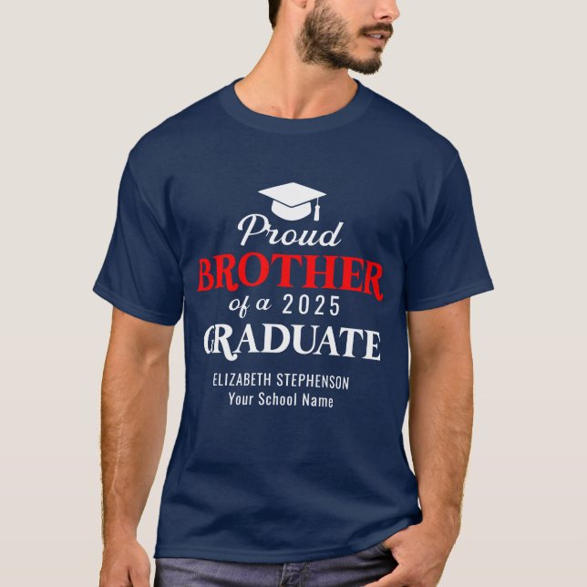 T-shirt Fier Frère de la famille de coordination diplômée (Devant)