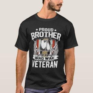 T-shirt Fier Frère De La Guerre D'Irak Vétéran Chien Tags