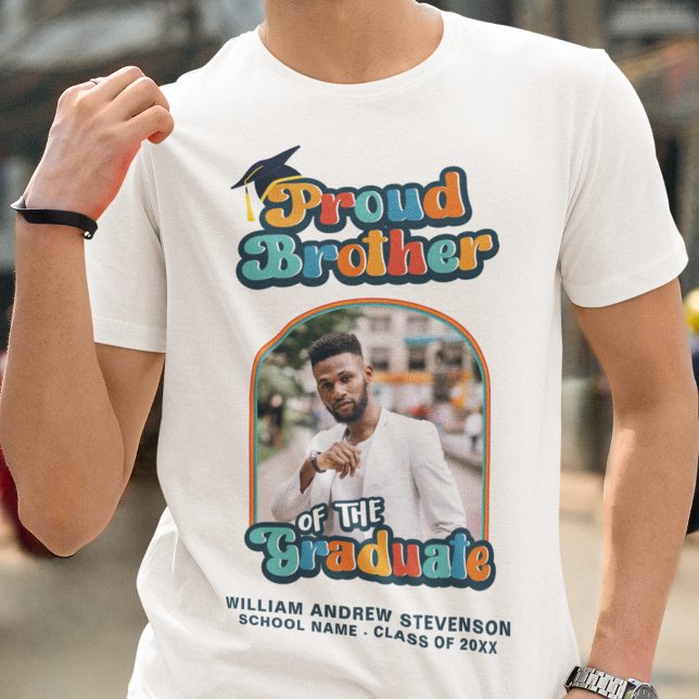 T-shirt Fier Frère de la photo diplômée retro super (Créateur téléchargé)