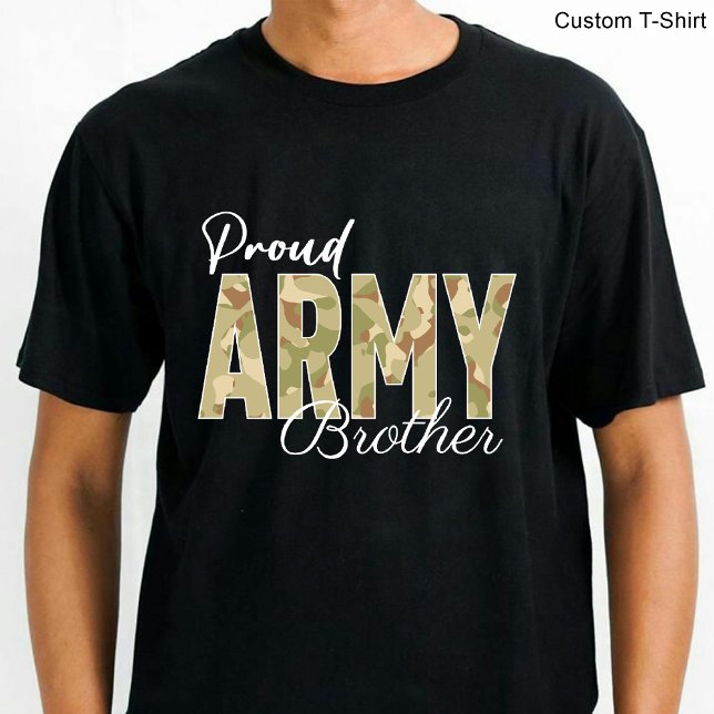 T-shirt Fier frère de l'armée / famille maritime Noir (Proud Army Brother / Marine Family Black T-Shirt)
