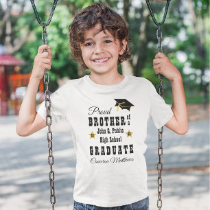 T-shirt Fier Frère du nom du diplômé Diplôme scolaire