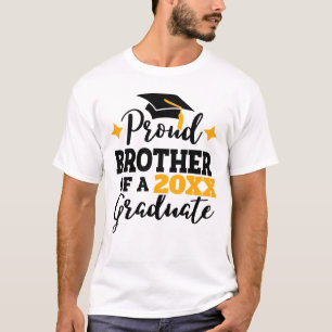 T-shirt Fier Frère d'un casquette d'or noir diplômé 2022