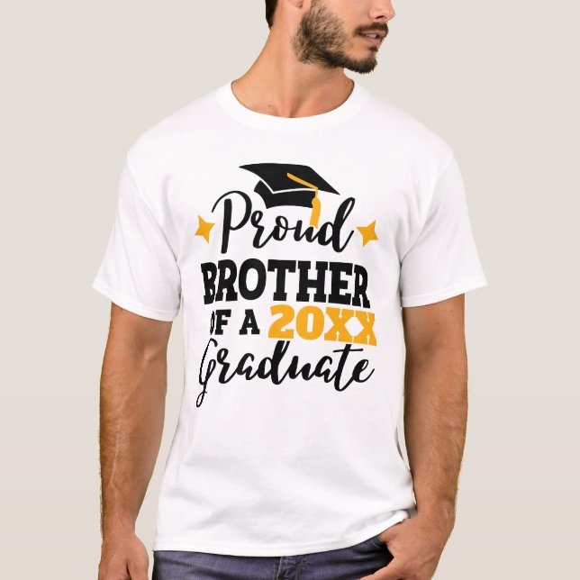 T-shirt Fier Frère d'un casquette d'or noir diplômé 2022 (Devant)