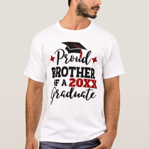 T-shirt Fier frère d'un casquette noir rouge 2022 diplômé