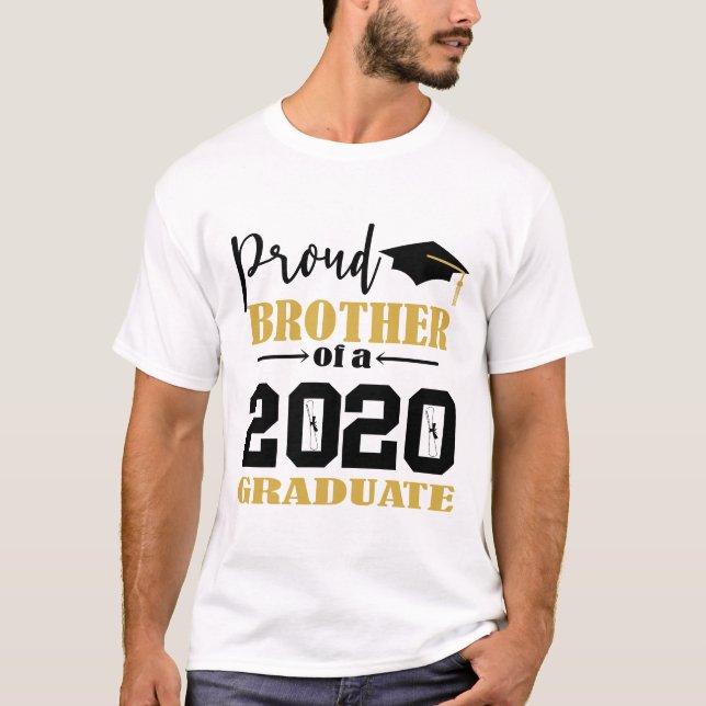 T-shirt Fier frère d'un diplômé de 2020 (Devant)