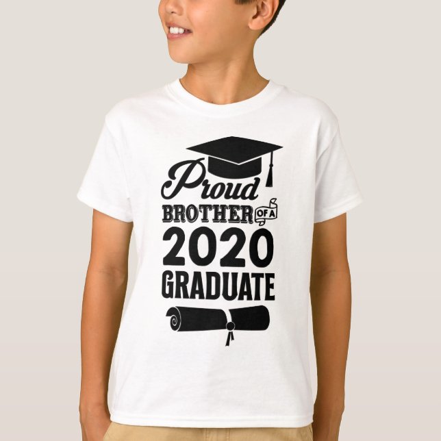T-shirt Fier Frère D'Un Diplômé De 2020 (Devant)