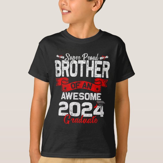 T-shirt Fier Frère D'Un Diplômé De 24 Ans De 2024 (Devant)