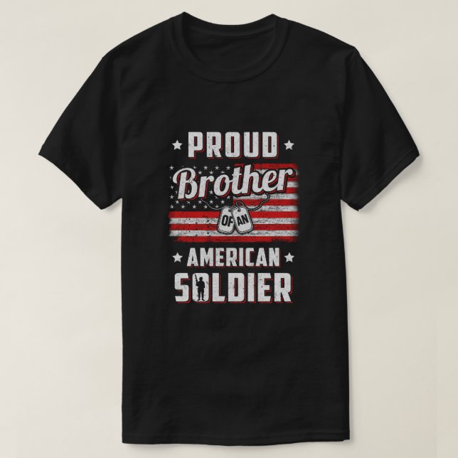 T-shirt Fier Frère D'Une Soeur De Soldat De L'Armée Shi (Design devant)