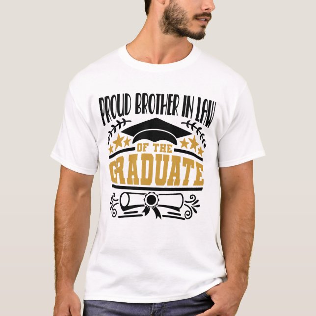T-shirt Fier Frère En Droit Du Diplômé (Devant)