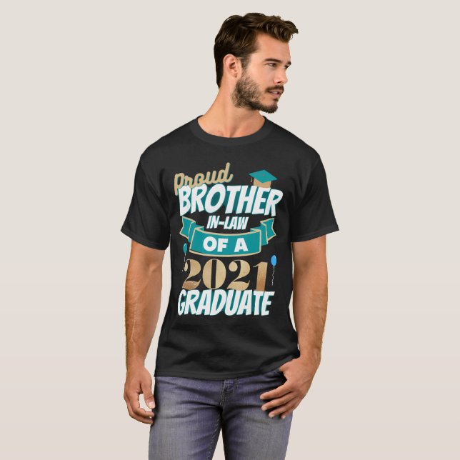 T-shirt Fier frère en droit d'un diplômé de 2021 (Devant entier)