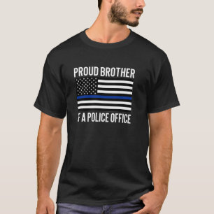 T-shirt Fier Frère Policier Bleu mince Américain