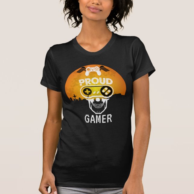 T-SHIRT FIER GAMER - HALLOWEEN JEU NERD (Devant)