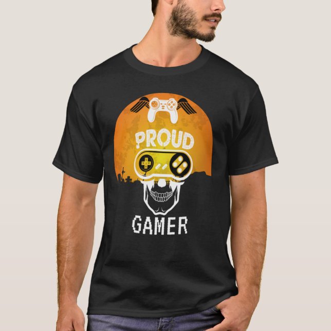 T-SHIRT FIER GAMER - HALLOWEEN JEU NERD (Devant)