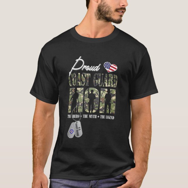 T-shirt Fier Garde côtière Maman Garde côtière Diplôme Mam (Devant)