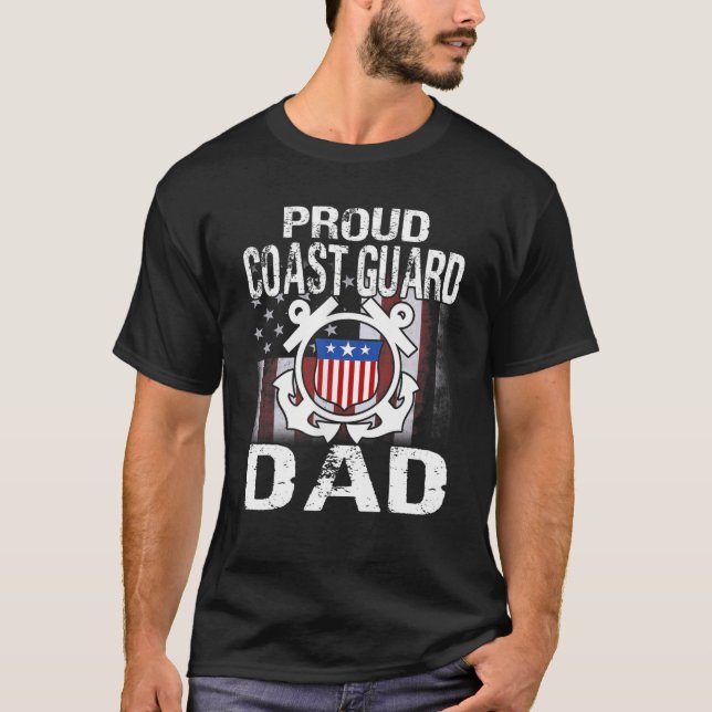 T-shirt Fier Garde côtière papa Tee U.S. Coast Guard Vétér (Devant)