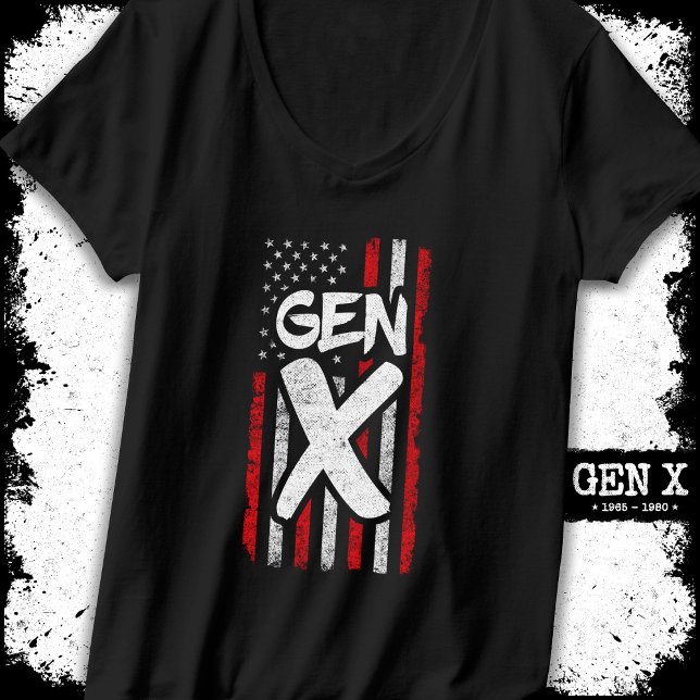 T-shirt Fier Gen Xer Génération X American Flag Gen X (Créateur téléchargé)