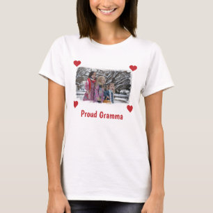 T-shirt Fier Gramma Amour Grand-mère Photo Brushstrokies F