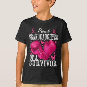T-shirt Fier grand-fille survivant Cancer du sein Boxe